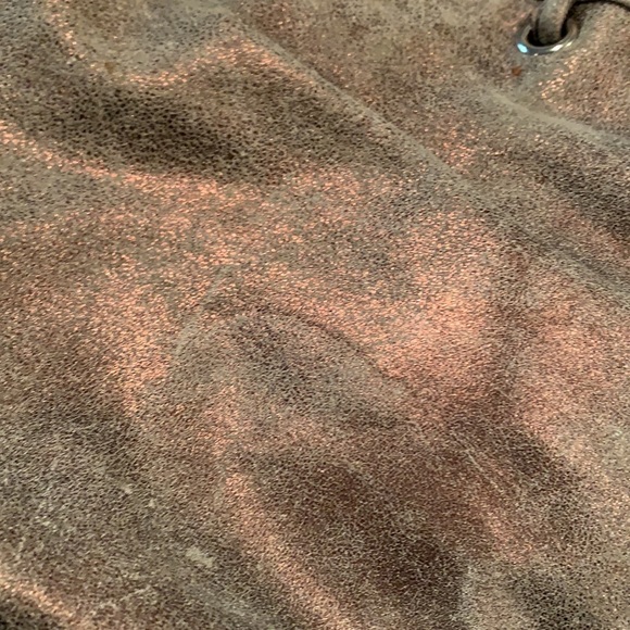 Copper metallic suede bag - Picture 2 of 14